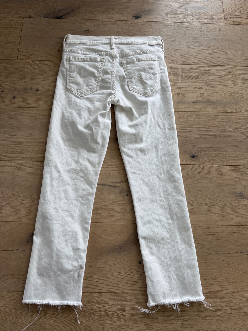 MOTHER The Rascal Ankle Snippet in Whipping the Cream Jeans Size 26 Fray Hem USA - Picture 4 of 8